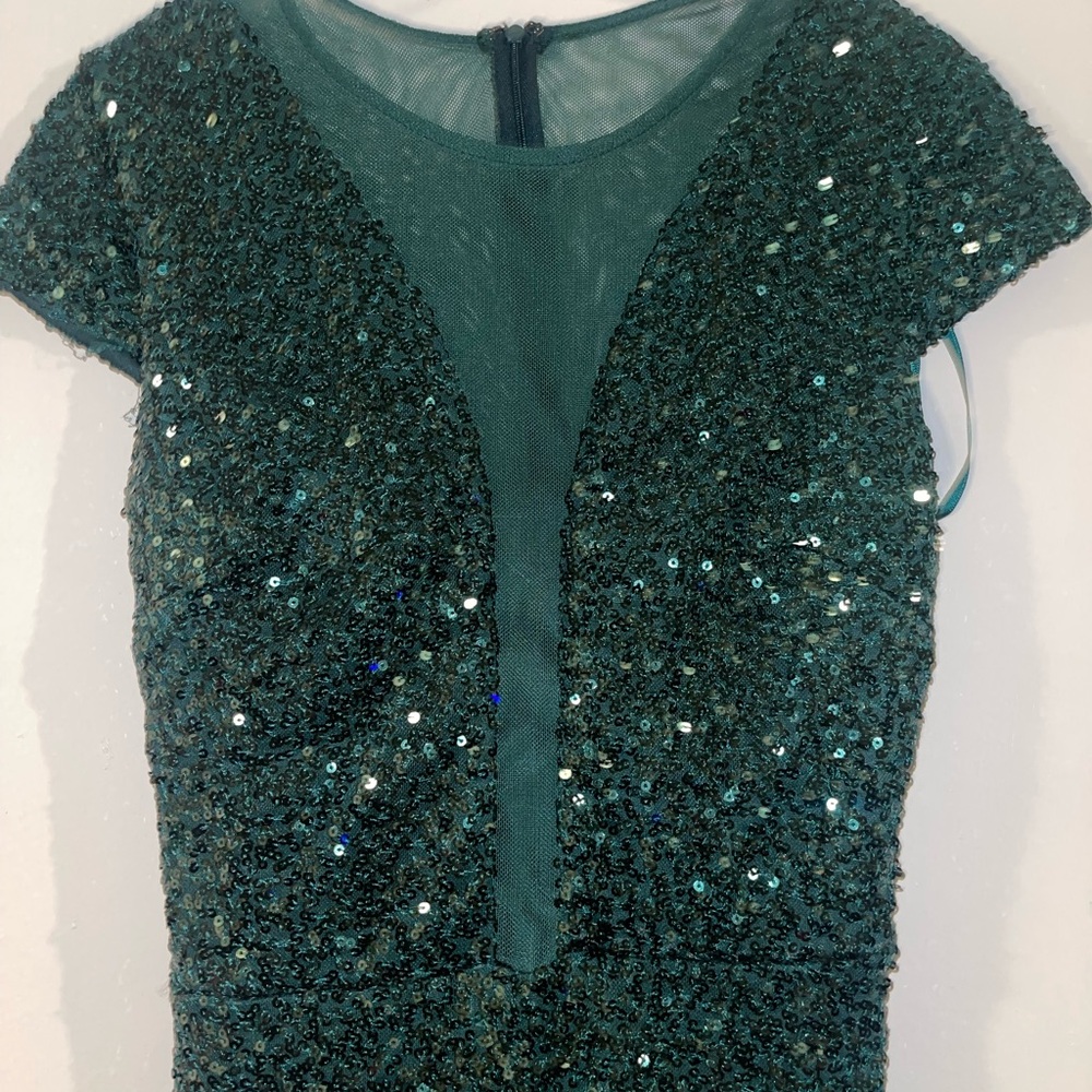 Green Sequin Prom Dress